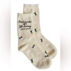 Love in Faith Women's Honey Bee Crew Socks with 'Kind Words are Like Honey'